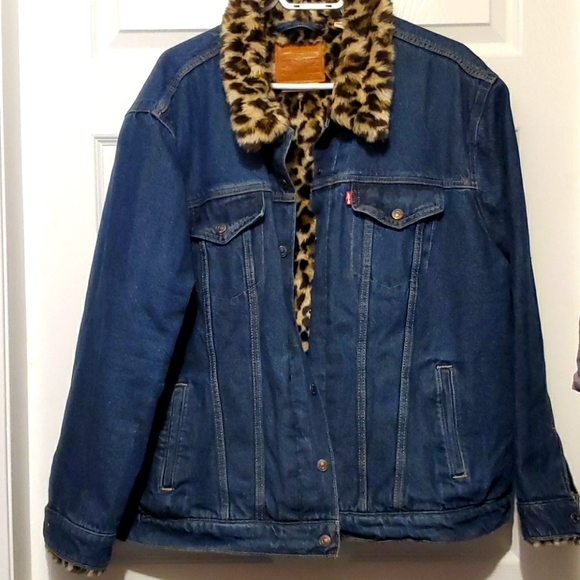 Levis Jean Jacket Leopard Lined 3X 🆕️ - Picture 2 of 8